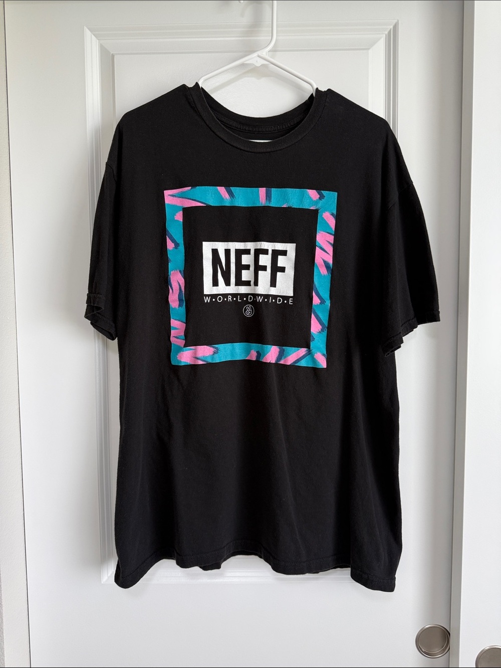 Neff Tshirt Shirt Graphic Frame Logo Mens Black